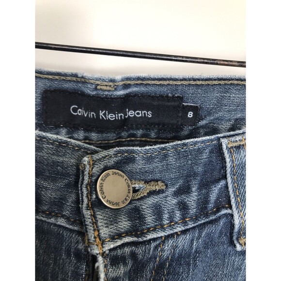 Calvin Klein Jeans Womens 8 Bootcut Stretch Lean Boot Blue Denim Pants Cotton - Picture 6 of 10